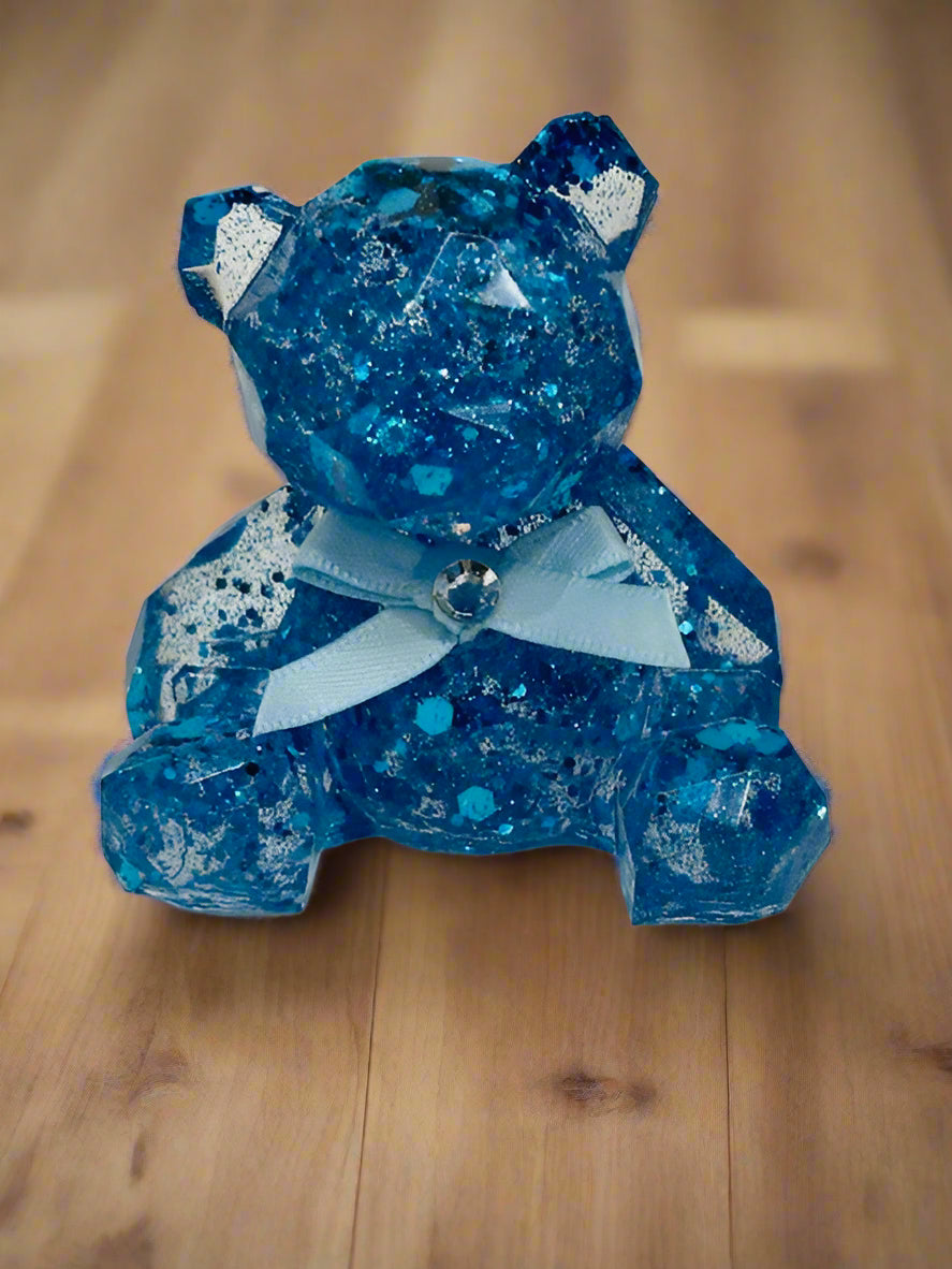 Handcrafted Resin Teddy Bear - Bow