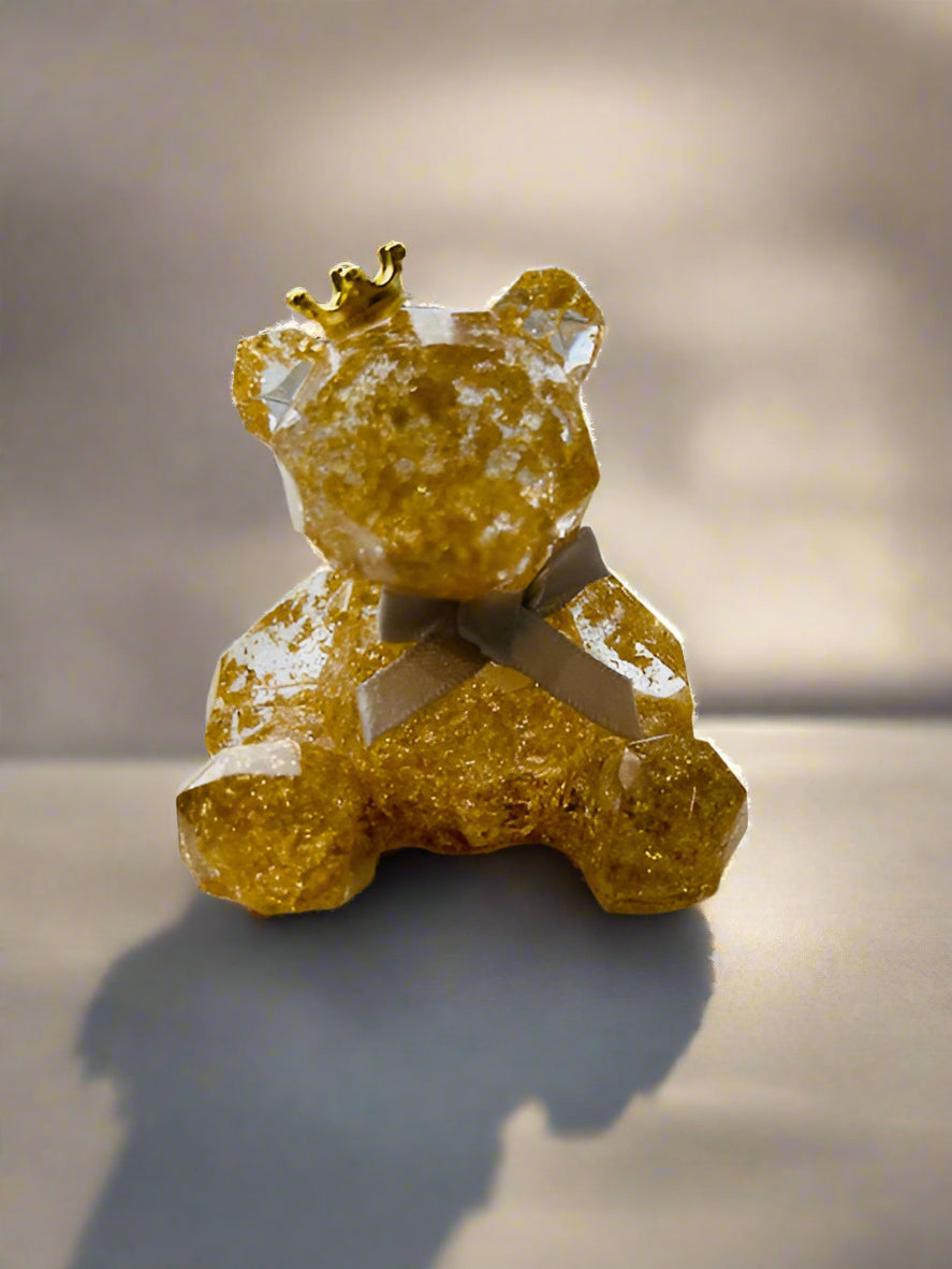 Resin Teddy Bear - Crown & Bow