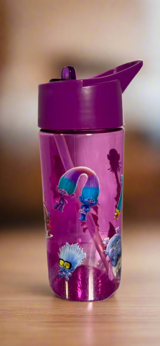 Trolls movie water bottle