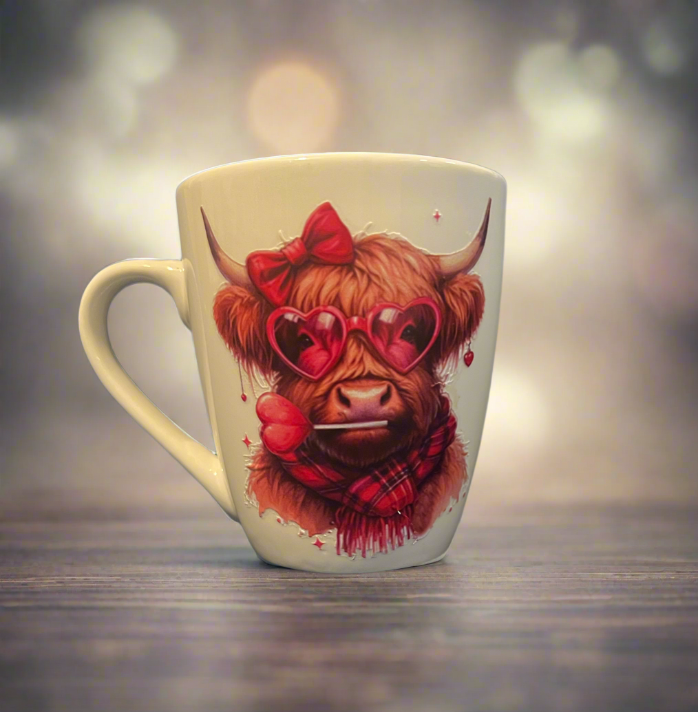 Highland Cow Valentines Mug