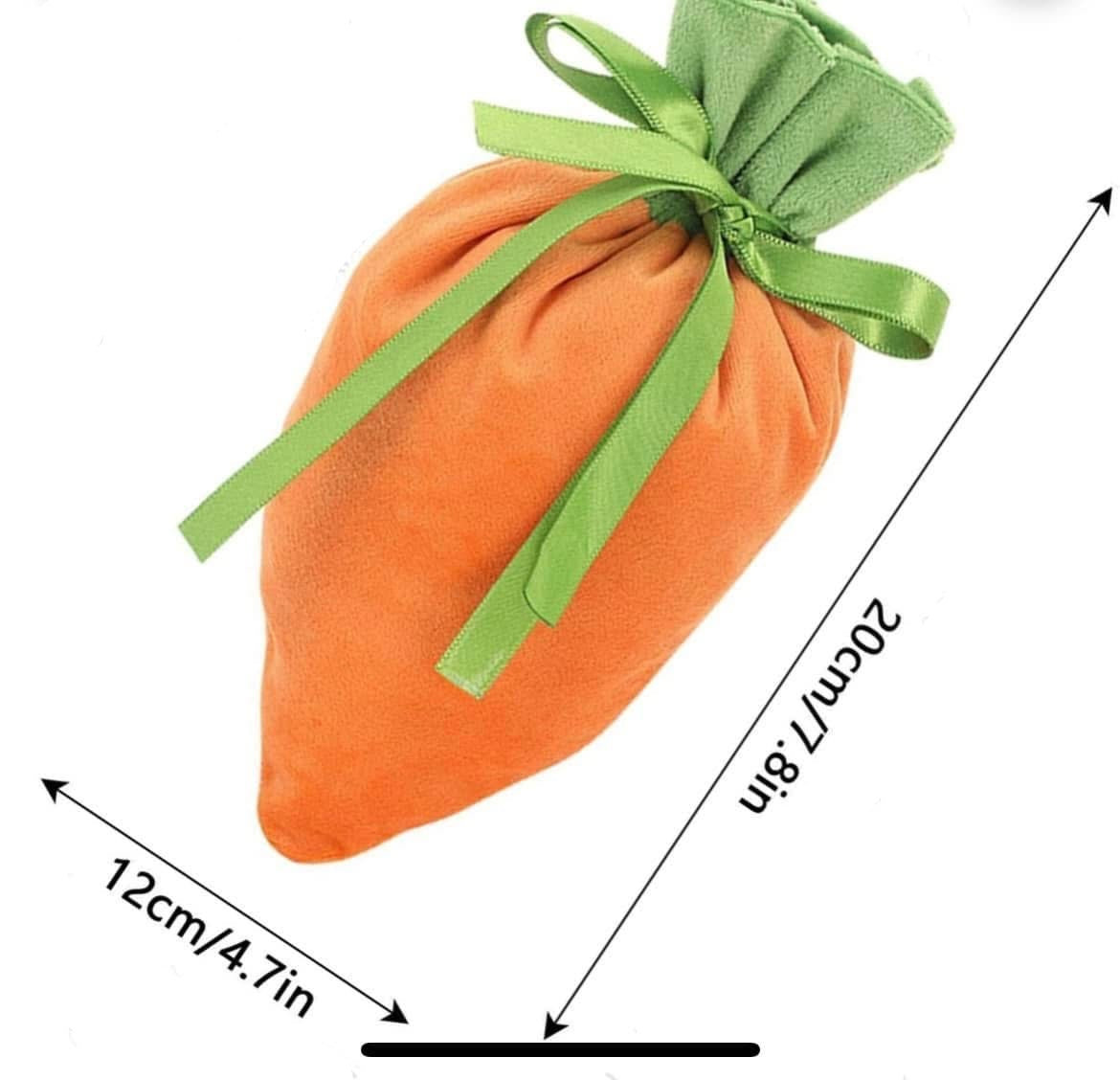 Personalised Easter carrot velvet gift pouches/bag