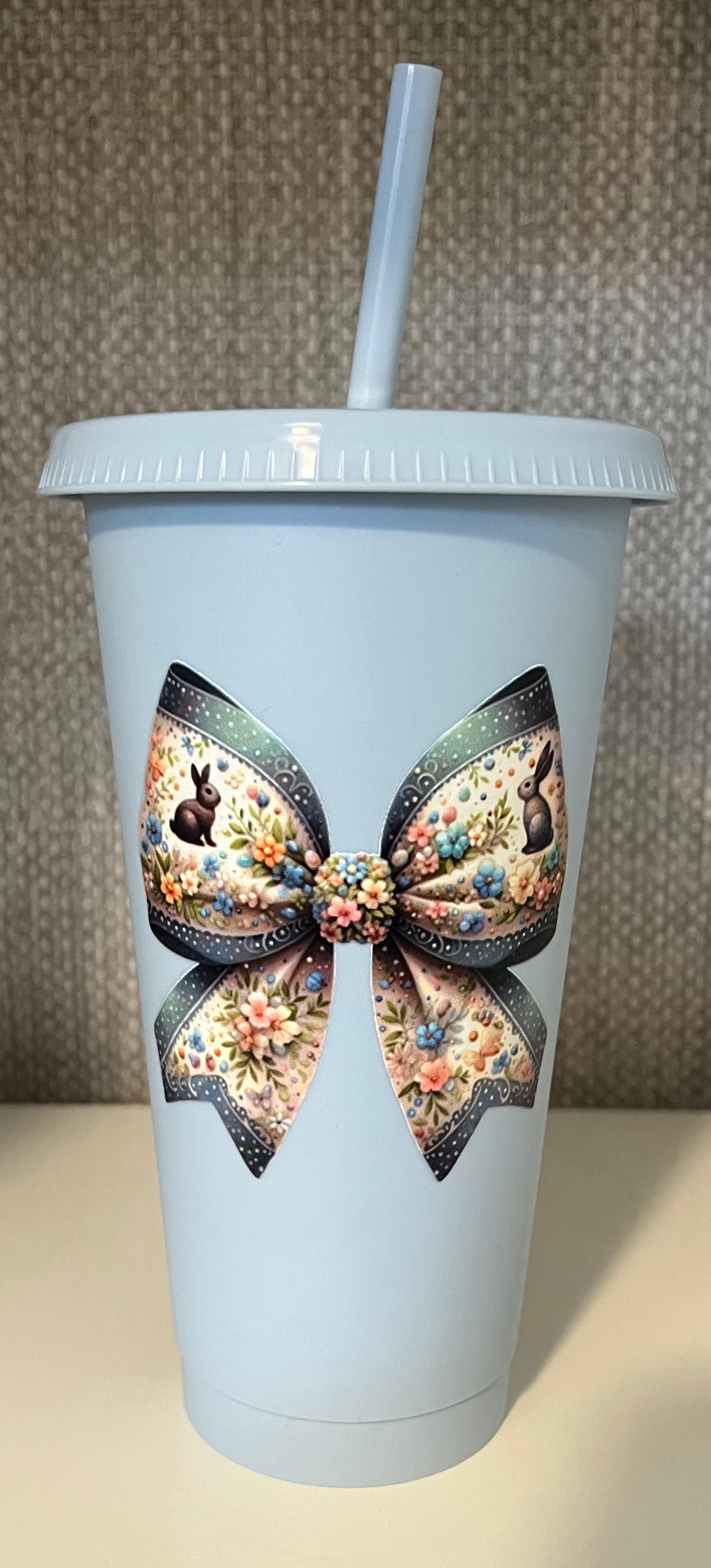 24oz Tumbler, Blue Easter Bow