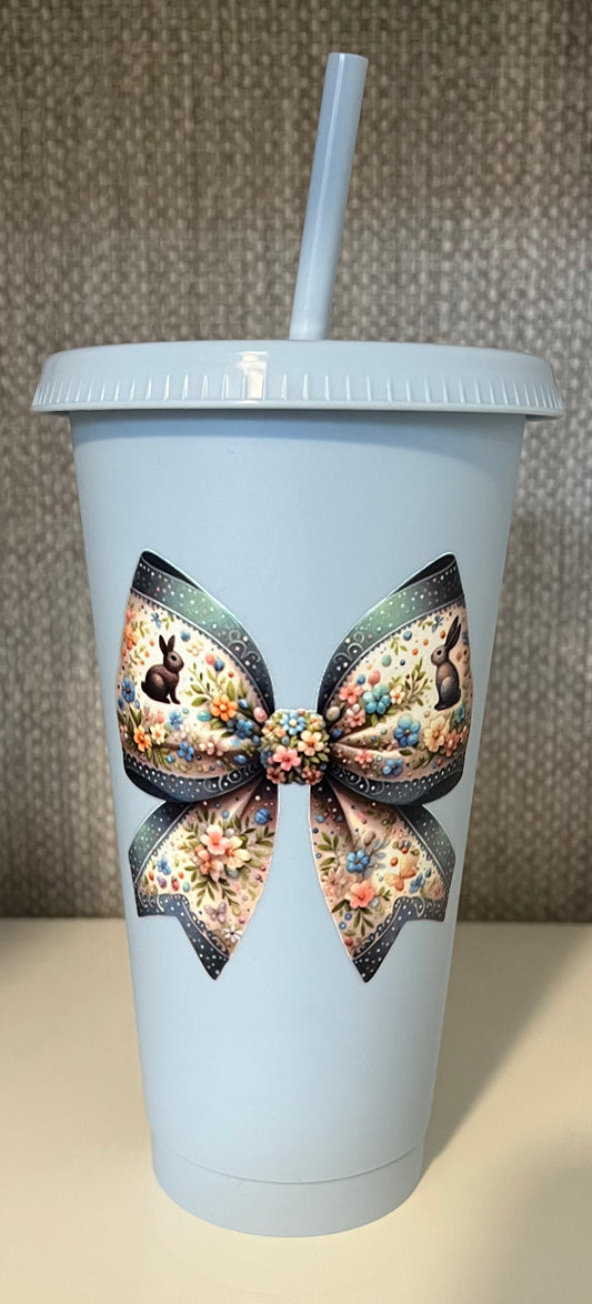 24oz Tumbler, Blue Easter Bow