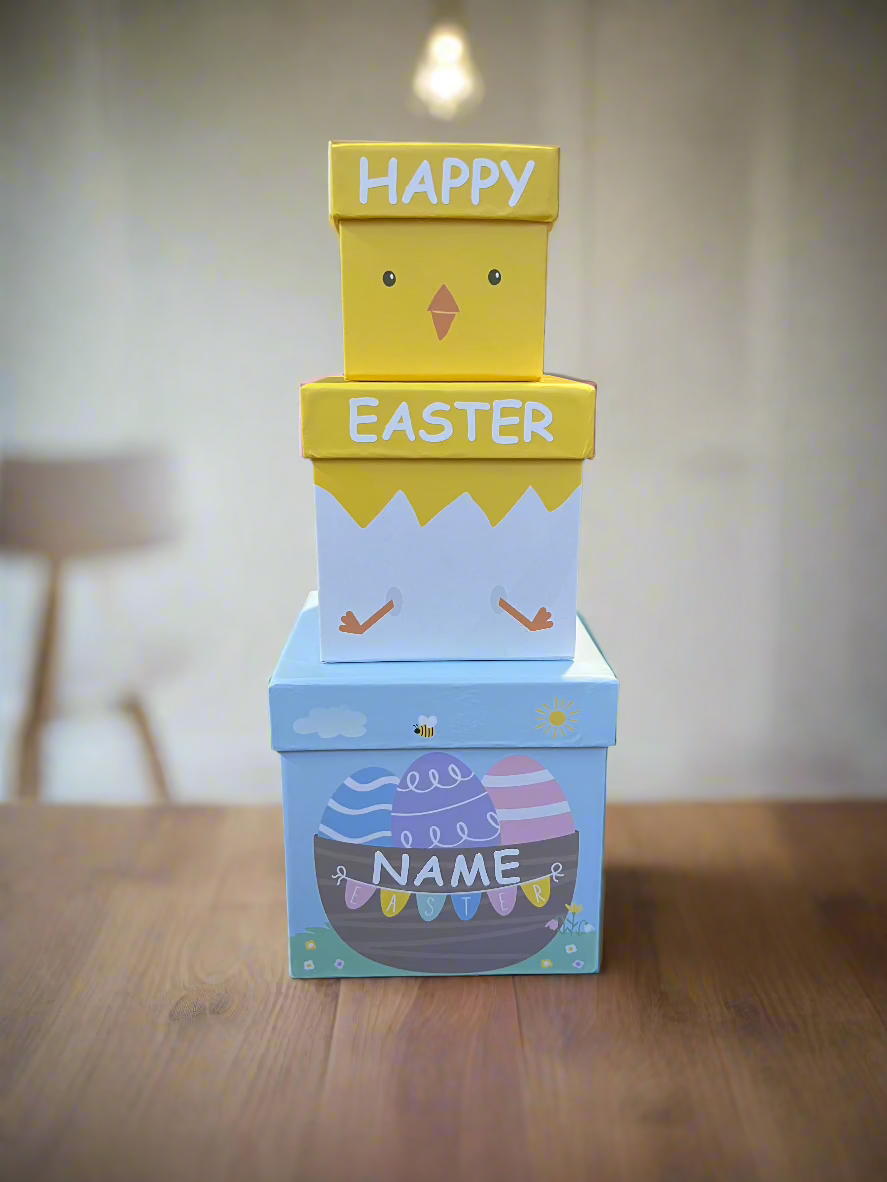 Personalised Easter stacking gift boxes