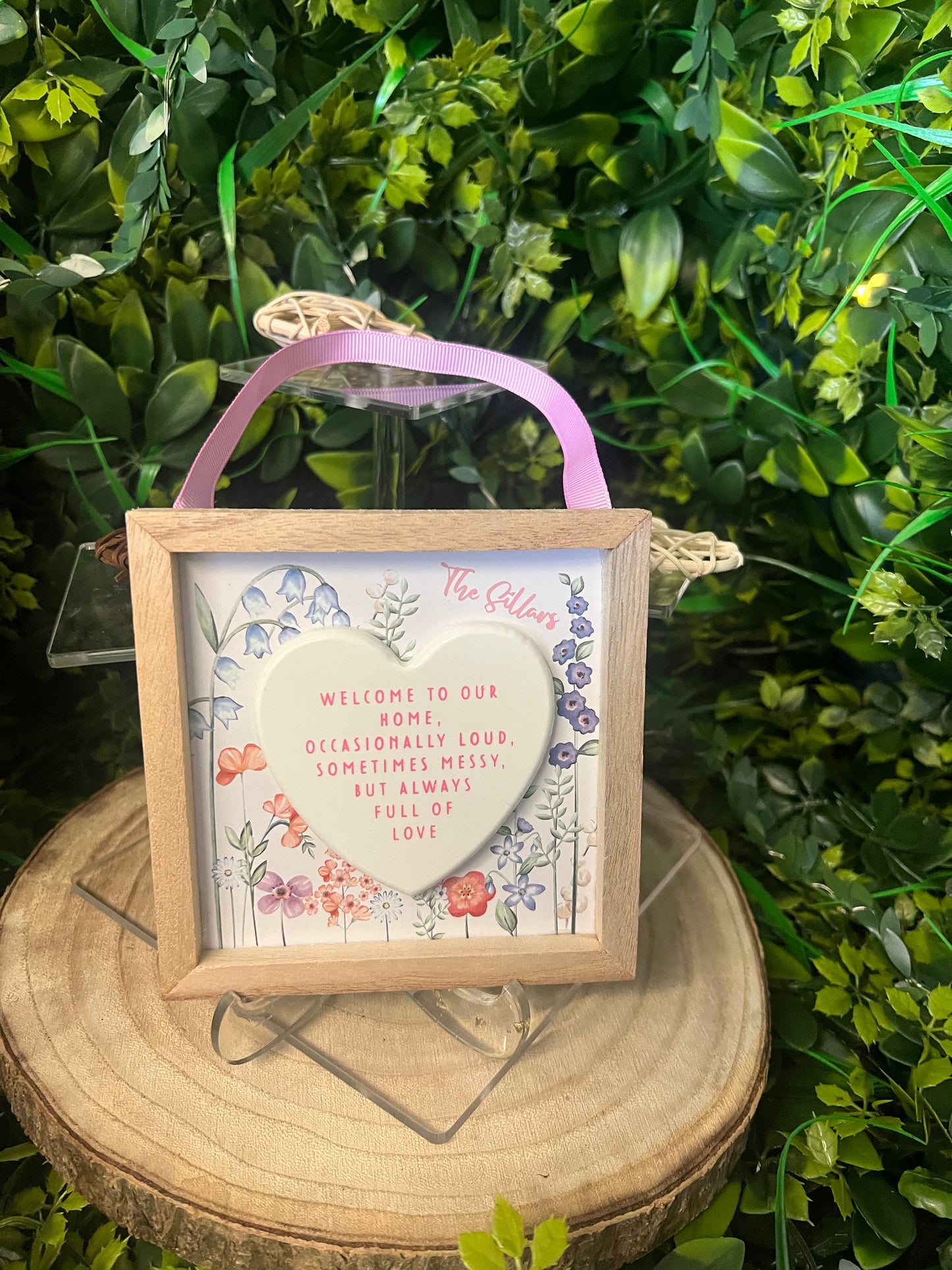 Welcome to our Home hanging plaque 💖
