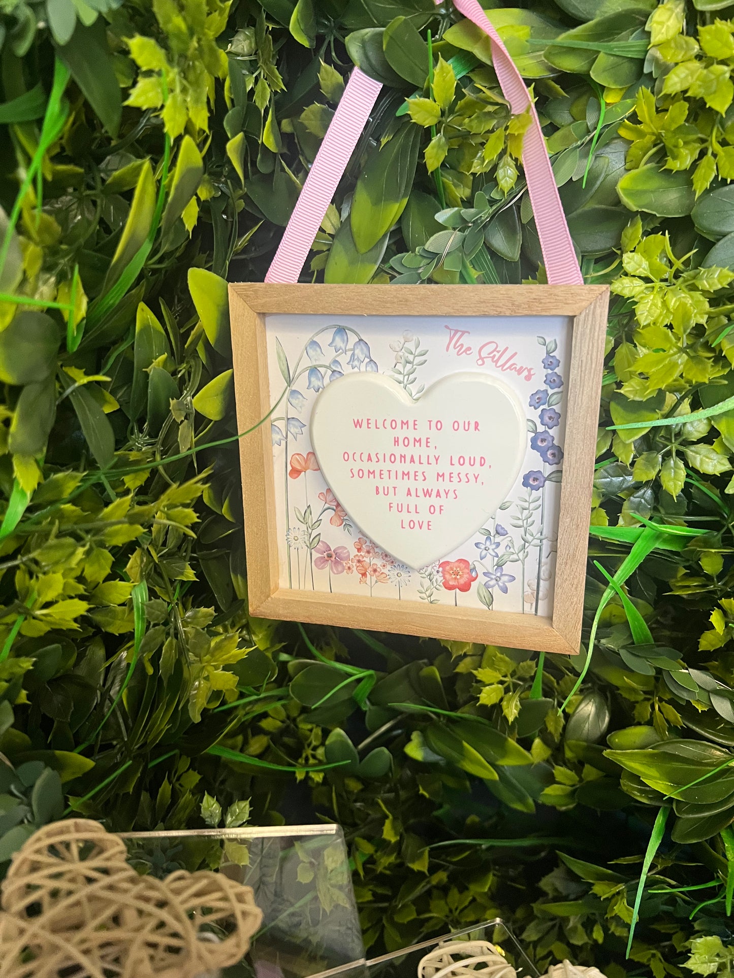 Welcome to our Home hanging plaque 💖