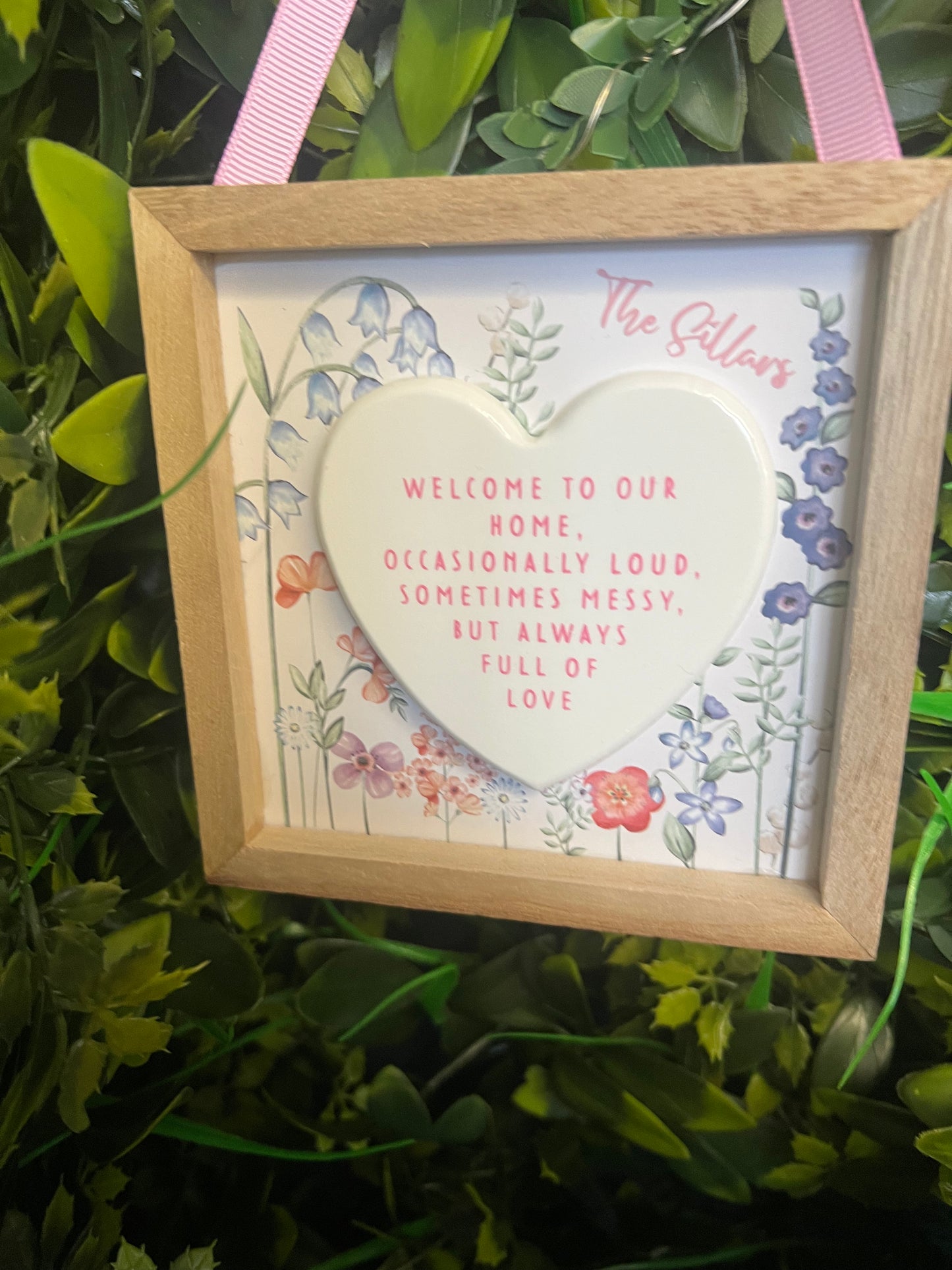 Welcome to our Home hanging plaque 💖