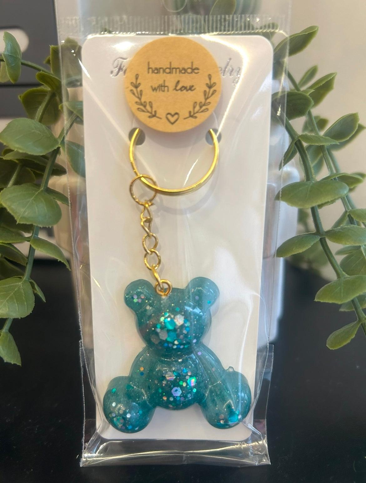 Resin Teddy Keyring